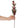 Dirbtinė eglės šakelė su kalėdiniais žaisliukais, 48 cm, 2 vnt. | Floristik24.lt