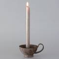Floristik24 Dekoratyvinis puodelio žvakių laikiklis senovinės išvaizdos patina Ø13cm H5,5cm