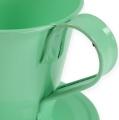 Floristik24 Dekoratyvinis puodelis su lėkšte pastelinės žalios spalvos Ø9cm H8cm