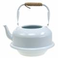 Floristik24 Planter arbatos virdulys cinko baltas Ø26cm H15cm