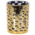 Floristik24 Stiklinė žvakutė su leopardo raštu stalo dekoravimui, 12 cm