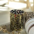 Stiklinė žvakutė su leopardo raštu stalo dekoravimui, 12 cm | Floristik24.lt