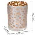 Stiklinė žvakutė su leopardo raštu, 12 cm | Floristik24.lt