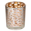 Floristik24 Stiklinė žvakutė su leopardo raštu, dviejų spalvų, 8 cm