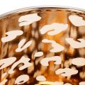 Stiklinė žvakutė su leopardo raštu, dviejų spalvų, 8 cm | Floristik24.lt