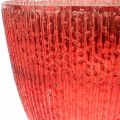 Floristik24 Žvakių stiklo žibintas raudono stiklo deko vaza Ø21cm H21,5cm
