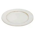 Floristik24 Dekoratyvinė lėkštė apvali plastikinė retro balta ruda blizgučiai Ø30cm