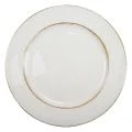 Dekoratyvinė lėkštė apvali plastikinė retro balta ruda blizgučiai Ø30cm | Floristik24.lt