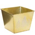 Floristik24 Metalinis vazonas su blizgančiu eglės motyvu, 18 cm