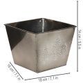 Kvadratinis metalinis vazonas su eglės motyvu, 18 cm | Floristik24.lt