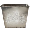 Kvadratinis metalinis vazonas su eglės motyvu, 18 cm | Floristik24.lt