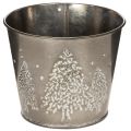 Floristik24 Metalinis vazonas su blizgančiomis eglėmis, 13 cm