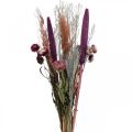 Floristik24 Džiovintos gėlės Rožinių pievų gėlių ir javų puokštė 70-75cm
