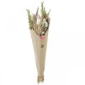 Džiovintų gėlių puokštė žolė Phalaris šiaudinės gėlės rožinės spalvos 60cm 110g