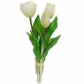 Floristik24 Dirbtinė tulpių puokštė Šilko gėlės Tulpės Real Touch White