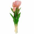 Floristik24 Tulpių kekė Real Touch Dirbtinės gėlės Dirbtinės tulpės Rožinė