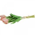 Floristik24 Dirbtinės tulpės Real-Touch persikų rožinė 38 cm 7 vnt