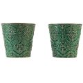 Floristik24 Sodinamosios keramikos traškučių glazūra žalia Ø10cm H13cm 2vnt