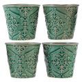 Floristik24 Sodinamosios keramikos traškučių glazūra žalia Ø7cm H8cm 4vnt