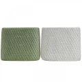 Floristik24 Sodinamosios keramikos baltas žalias reljefinis tinklelis 13,5x13,5cm A13cm 2vnt.