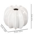 Moliūgų keraminė vaza, balta, namų dekoracija, 15 cm | Floristik24.lt