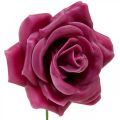 Floristik24 Vaško rožės deko rožės vaško rožinės spalvos Ø8cm 12vnt