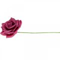Floristik24 Vaško rožės deko rožės vaško rožinės spalvos Ø8cm 12vnt