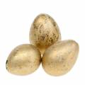 Floristik24 Putpelių kiaušinis kaip dekoracija tuščias auksas 3cm 50vnt