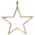 Floristik24 Kalėdinės dekoracijos žvaigždė, Advento puošmena, žvaigždės pakabukas Golden B24,5cm