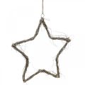 Floristik24 Kalėdų puošmena žvaigždė baltai nuplautos žvaigždutės pakabinimui guoba 30cm 4vnt