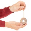 Kalėdiniai papuošimai, meduolis, glajaus imitacija, riešutėlis, žvaigždė, eglutė, vainikas, 6 cm, 4 vnt. | Floristik24.lt