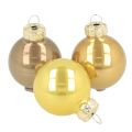 Floristik24 Mini kalėdinių eglutės žaisliukų rinkinys, blizgantys kabantys rutuliukai, 3 cm, 22 dalys