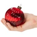 Kalėdiniai žaisliukai, stikliniai, raudoni, 8 cm, 12 vnt. | Floristik24.lt