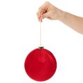 Didelis raudonas kalėdinis žaisliukas pakabinimui, 15 cm, 3 vnt. | Floristik24.lt