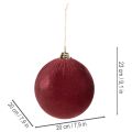 Didelis raudono aksomo imitacijos kalėdinis žaisliukas, 20 cm, 3 vnt. | Floristik24.lt