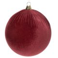 Floristik24 Didelis raudono aksomo kalėdinės eglutės papuošalas pakabinimui, 25 cm, 2 vnt.
