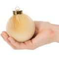 Kalėdiniai žaisliukai, aksominės išvaizdos, šiltų spalvų mišinys, 8 cm, 12 vnt. | Floristik24.lt