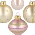 Floristik24 Kalėdiniai rutuliai stikliniai rožiniai geltoni rūšiuoti Ø4,5-7cm 20v