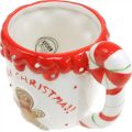 Floristik24 Kalėdinis puodelis Merry Christmas balta keramika H10,5cm