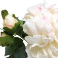 Floristik24 Baltos rožės dirbtinė rožė didelė su trimis pumpurais 57cm