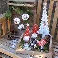 Medinis gnome dekoras Kalėdinis nykštukas H26/30cm 2vnt