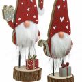 Medinis gnome dekoras Kalėdinis nykštukas H26/30cm 2vnt
