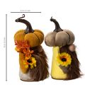 Rudens figūrėlė moliūgas gnomas su saulėgrąža ir barzda 16cm 2vnt. | Floristik24.lt