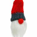 Floristik24 Gnome su smailia kepure skirta pakabinti raudona, balta, pilka L10-12cm 12vnt.