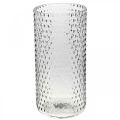 Floristik24 Gėlių vaza, stiklinė vaza, žvakių stiklas, stiklinis žibintas Ø11,5cm H23,5cm