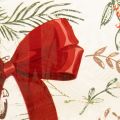 Stiklinė žvakidė su raudonu kaspinu ir žiemos šakelėmis, 15 cm | Floristik24.lt