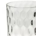 Floristik24 Gėlių vaza, stiklinė vaza, žvakių stiklas, stiklinis žibintas Ø11,5cm H18,5cm