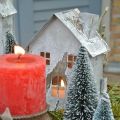 Floristik24 Namo žibintuvėlis metalinis, skurdus prašmatnus, kalėdinis papuošimas, baltai skalbtas, senovinės išvaizdos H14,5cm