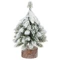 Floristik24 Žiemos puošmena Kalėdų eglutė žaliai balta Ø7cm H14cm 4vnt