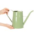 Vintažinė metalinė laistytuvė patalpoms, mėtinės žalios spalvos, 1,7 l, dekoratyvinė vaza, retro dizaino, aukštis 23 cm | Floristik24.lt